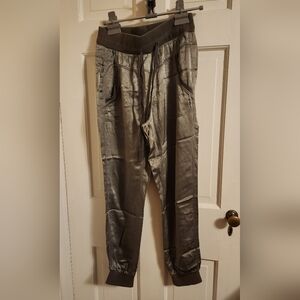 Satin chrome colored joggers